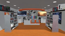 Game/Tech Store gaming, prop, tech, accessories, store, market, shoes, retail, video-games, game, lowpoly, technology, noai