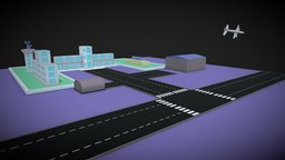 Low Poly Airport : Where Stories Take Flight airplane, airport, lowpolyworld, low-poly-model, low-poly-blender, lowpolyscene, low-poly, lowpoly
