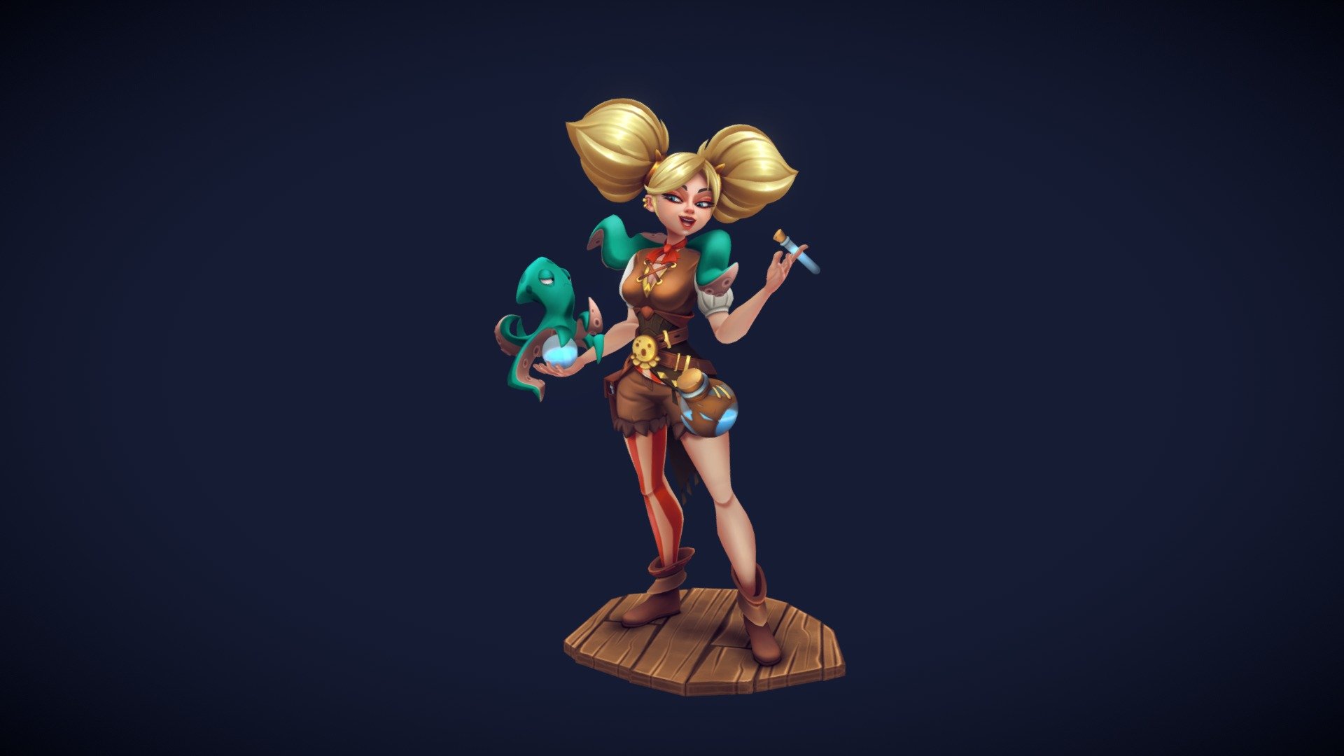 Hi everyone! Here’s my latest project.
Full project here: https://www.artstation.com/artwork/lDwAm5
Based on this amazing character concept by Cai Lei: https://www.artstation.com/artwork/b5KPEv
I've been studying handpainted textures more deeply and thought this would be a great character to apply what I've been learning. Hope you like it! =] - Pirate Girl - Handpainted - 3D model by Gabriella Bee (@gabriellabee) 3d model