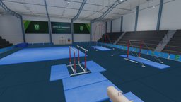 Olympic Gymnasium-Ginasio de Ginastica Olimpica cenario, baked, vr, scenario, low-poly-model, olympicgames, low-poly, blender, lowpoly, blender3d, scenario3d