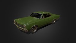 1960s Muscle Car #3 muscle, classic, automotive, old, coupe, game-ready, blender, vehicle, car