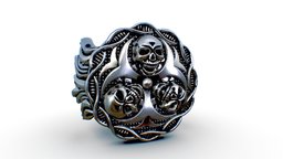 Biohazard Warzone bike, time, silver, virus, biohazard, warzone, scull, art, ring