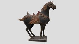 Antique Wood Carving artifact, carving, handmade, handicrafts, horse, wood, noai