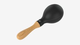 Maracas 04 leather music, instrument, leather, sound, musical, play, mexican, handle, percussion, beat, shake, rhythm, folk, pair, maracas, 3d, pbr, wood