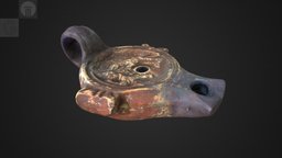 Llàntia del venator i la pantera roma, roman, ceramics, venator, catalonia, ceramica, lucerna, museuarqueologiacatalunya, oil-lamp, llantia, photoscan, photogrammetry, archaeology, archaeology-3dmodel-photogrammetry, history, light, archaeological-heritage, patrimoni-arqueologic, patrimonio-arqueologico