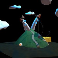 Mushroom hunt wind, houses, earth, cats, eggs, cartoons, dreams, low_poly, 3dsmaxpublisher, zbrush, black
