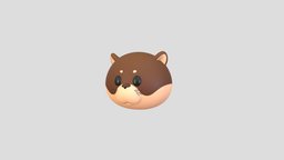 Prop221 Otter Head face, cute, little, baby, kid, prop, fashion, mammal, brown, anonymous, otter, head, mask, costume, character, cartoon, animal