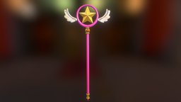 Sakura Card Captors Sealing Wand card, sakura, wand, sealing, captor, substancepainter, substance, anime, magic