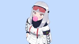 Blu cute, avatar, japan, cartoony, vr, neko, vrchat, nekogirl, vtuber, character, low-poly, girl, cartoon, blender, lowpoly, female, animation, stylized, animated, anime, rigged