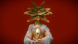 Seraph ancient, wings, angel, god, ready, goddess, heavenly, 4k, bible, religion, mythology, mask, woman, robe, celestial, mythical, religious, seraph, being, character, game, blender, pbr, design, female, creature, free, gold, horror