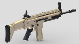 FN SCAR rifle, grenade, assault, high, soldier, revolver, army, handgun, carbine, generic, semi, long, submachine, defense, equipment, firearm, vr, bullpup, ar, firearms, automatic, machine, battle, pistol, sniper, launcher, personal, semi-automatic, weapon, asset, game, 3d, low, poly, military, shotgun, gun, gear, war, "light", "multiple-barrel"