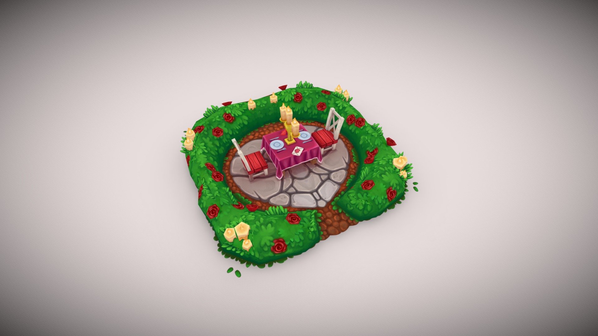 Candlelight Dinner - 3D model by RainbowRat 3d model