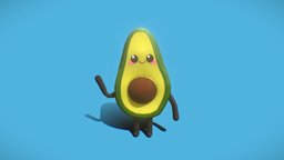 Avacado face, food, cute, hello, hi, wave, avacado, cartoon, animation