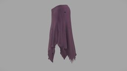 Torn Hem Willow Boho Skirt green, fashion, purple, girls, bottom, clothes, skirt, womens, torn, wear, boho, willow, hem, pbr, low, poly, female, black