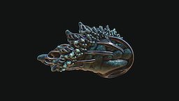 Martian Shell Talpa fractal, mars, figurine, shells, decor, 3dprinting, fossil, alien, martian, interiordesign, homedecor, fullcolor, seashells, contemporaryart, martian_shells, 3d, art, sculpture