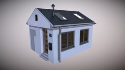 Family house German style ruin, windows, materials, doors, roof, easy, asset, house, city, building, street, gameready, levedesign