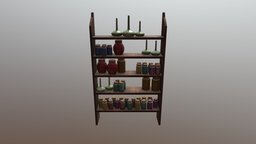 Potion Shelf wizard, shelf, medieval, potion, substancepainter, substance, maya, witch, fantasy, magic