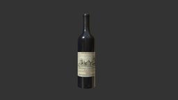 wine bottle Low-poly 3D model drink, food, cocktail, pub, prop, spirit, beverage, beer, alcohol, liquor, martini, winebottle, champagne, booze, gameasset, bottle