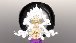 ONE PIECE monkey, hat, d, power, one, warrior, pose, chopper, robin, piece, straw, transformation, luffy, nami, mugiwara, oda, nika, shonen, zoro, styilized, character, cartoon, game, anime, gear, rigged, gold, onepiece, gear5, kaizoku