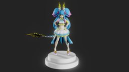 Siren fanart, nintendo, mermaid, midpoly, siren, game-ready, videogameart, idol, anime-girl, animation-character, anime, dragalia