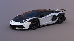 Lamborgini Aventador LowPoly aventador, luxury, transport, urban, sportcar, lamborgini, vehicle, car
