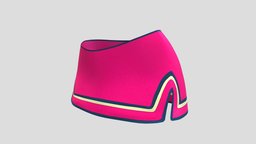 Double Slit Mini Skirt mini, , fashion, double, hero, girls, clothes, dance, hot, superhero, skirt, pink, realistic, uniform, real, show, womens, cheerleader, wear, metaverse, slit, pbr, low, poly, female, super