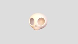 Cartoon Skull object, face, skeleton, anatomy, toon, prop, bone, dead, item, print, head, mask, cartoon, skull, human, halloween, simple, horror