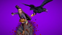 Bagel Thief! 🥯 music, food, bird, coffee, guitar, maple, leaf, crow, montreal, woman, bagel, bagels, musician, bishoujo, character, girl, low, poly, animal, stylized, human