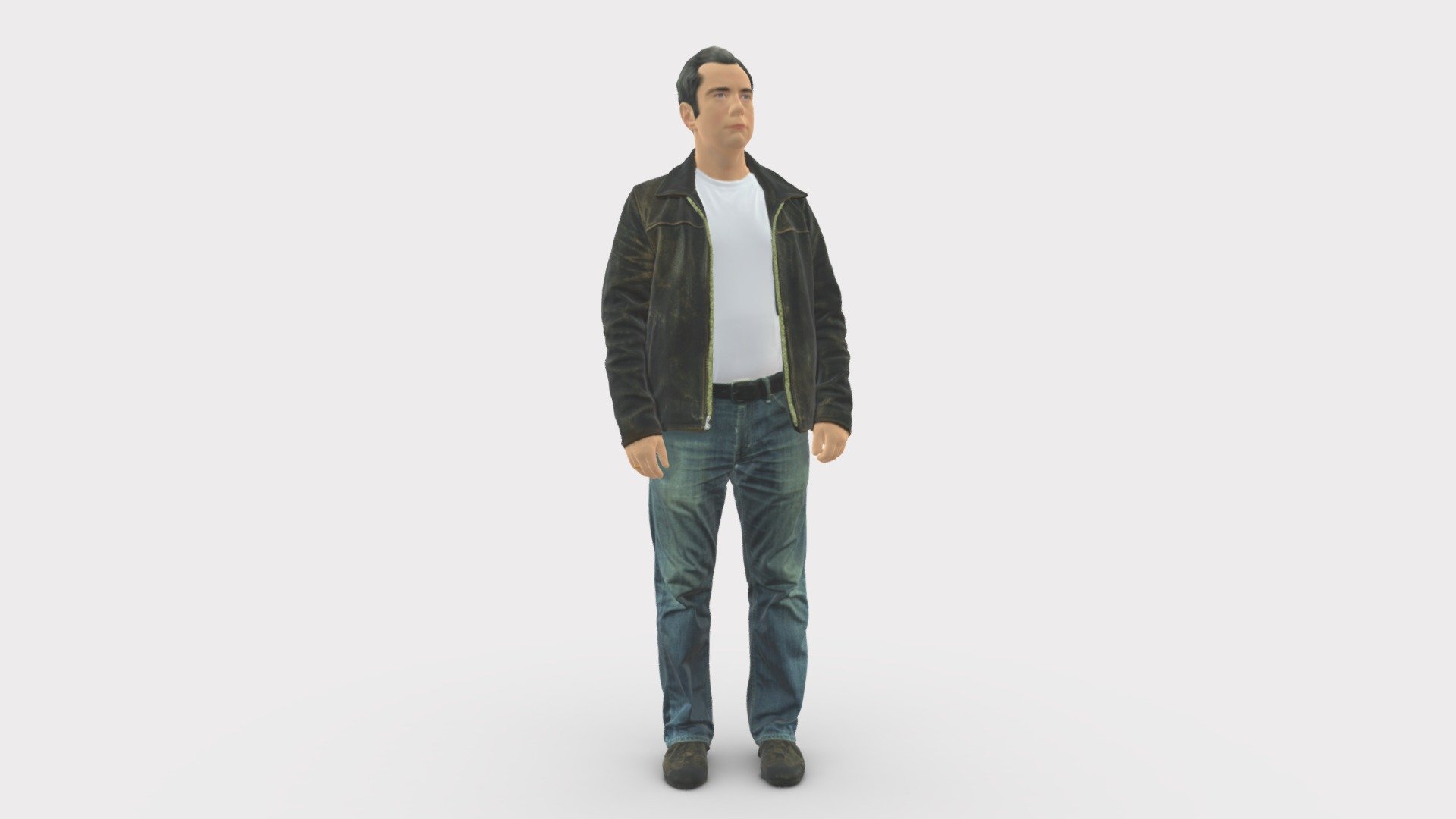 We provide unique 3d scanned models with realistic proportions for closeup and medium-distance views in artworks, paintings and classes. As well as architectural visualization projects.

Main features:




high-end realistic 3d scanned model;

realistic proportions;

highest quality;

low price;

saves you time for more time in landscaping and interiors visualization.

FEATURES 




3d scanned model 

Extremely clean

Edge Loops based

smoothable

symmetrical

professional quality UV map

high level of detail

high resolution textures

real-world scale

system unit: cm

TEXTURES 




Textural Resolution: 4096 x 4096

Color Map

The model is suitable for stereolithography 3d printing 

The model is also ready for fullcolour 3d printing - Man in 90s brown leather jacket 0875 - Buy Royalty Free 3D model by 3DFarm 3d model
