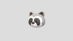 Prop150 Raccoon Head face, cute, little, baby, kid, prop, fashion, mammal, raccoon, anonymous, head, mask, costume, character, cartoon, animal, noai
