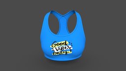 Women Sports Bra fashion, women, sports, vr, ar, bra, lingerie, clo3d, marvelousdesigner, metaverse, binary, low_poly, low-poly, lowpoly, clothing
