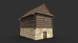 Grannary storage, tall, poland, wooden, log, roof, country, store, granary, farm, old, europe, straw, buildin, xvi, slav, house, wood, village, wall