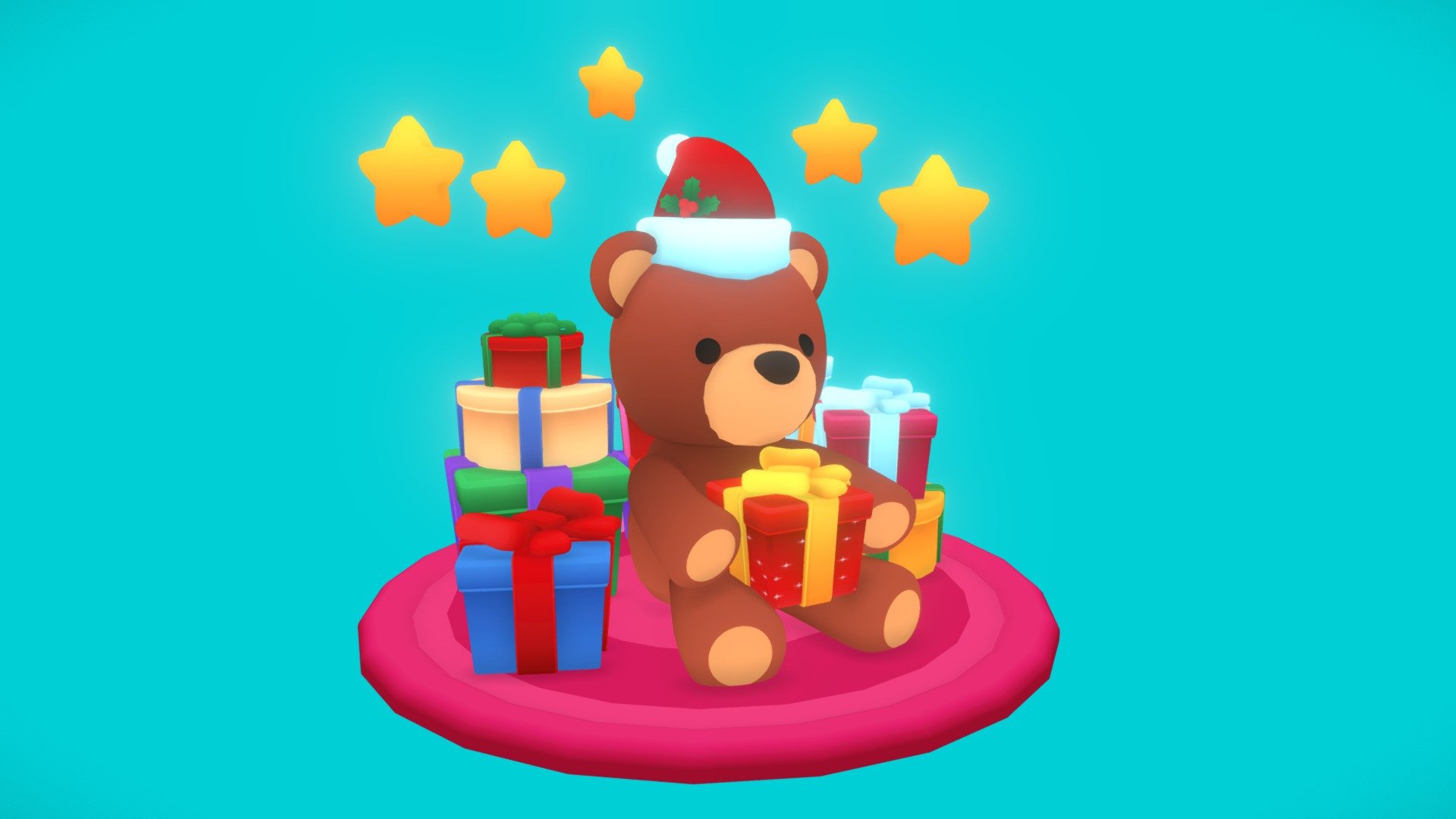 This cute little friend is part of the Christmas Toon Assets collection available in the Store------->https://skfb.ly/6Xsyt - Teddy Bear. Merry Christmas - 3D model by Ergoni 3d model