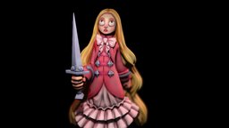 Girl in the darkness cute, printing, protection, courage, woman, fierce, brave, girl, dark, blade