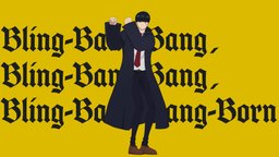 Mash Burnedead avatar, japan, muscle, staff, cartoony, manga, mash, harrypotter, magician, harry-potter, character, low-poly, cartoon, blender, lowpoly, animation, stylized, anime, magic, burnedead, mashle