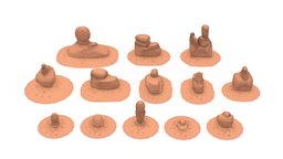Sand | Rock | Desert | Mountain | Pack tree, grass, desert, pack, mountain, lowpoly, stone, house, car, rock, gameready