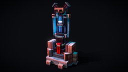 Laser tower tower, starcraft2, starcraft, pixel-art, blockbench, minecraft-models, low-poly, minecraft, voxel, laser, laser-tower