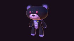 Petite Guy bear, mech, petiteguy, maya, photoshop, gundam, pixel, pixelart
