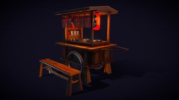 Yatai Ramen Cart food, cart, ramen, ramencart, yatai, 3dmod, substancepainter, substance, maya, model