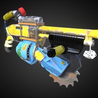 Saw Gun saw, semi-stylised, substancepainter, substance, photoshop, 3dsmax, pbr, gun