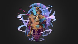 Nefaria cute, videogame, mobilegame, toonshader, 2dto3d, maya, character, girl, female, anime, dragalialost, nefaria