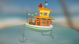 Stylised Fishing Shop fishing, stylised, tug, tugboat, shop, boat, noai