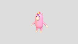 Unicorn Character unicorn, cute, little, kid, toy, mascot, pony, doll, pink, horn, zoo, rainbow, tale, character, cartoon, horse, animal, fantasy, simple, magic