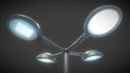 Street Light 15 v.4 (3m) (Pole 3) lamp, led, metal, streetlight, game-ready, citylight, 3dhaupt, pbr, lowpoly, sci-fi, futuristic, street, electrical-light-sources, light-emitting-diodes, sci-fi-city-lamp, blender-29