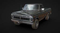 Ford F100 1976 New Black truck, transportation, ford, traffic, retro, pickup, classic, american