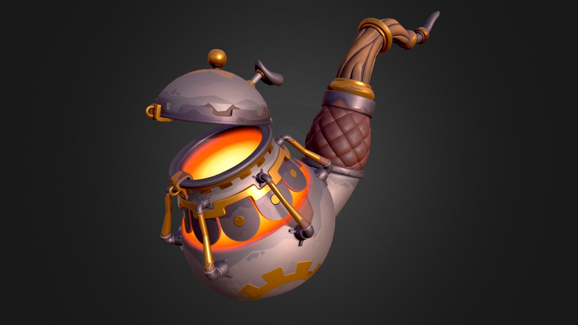 3D Stylized Render of a smoking pipe. One of Three.
Original Concept Art by Hampus Viklander

More on my Artstation:
https://www.artstation.com/artwork/39PP9A - Blacksmiths Smoking Pipe A - 3D model by Jasmine Carter (@jac-art) 3d model
