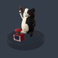 Monokuma Danganronpa 3d-model, danganronpa, despair, monokuma, maya, photoshop, lowpoly, zbrush