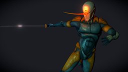 Gray Fox katana, ninja, grey, frank, solid, snake, fox, mudbox, gray, cyborg, metal, mgs, metalgear, jaeger, exoskeleton, metalgearsolid, mudbox2017, grayfox, maya, zbrush, sword, gear, gameready