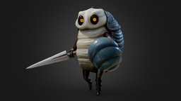 Husk Warrior sculpt, fanart, bug, hollowknight, substancepainter, blender, sword, shield