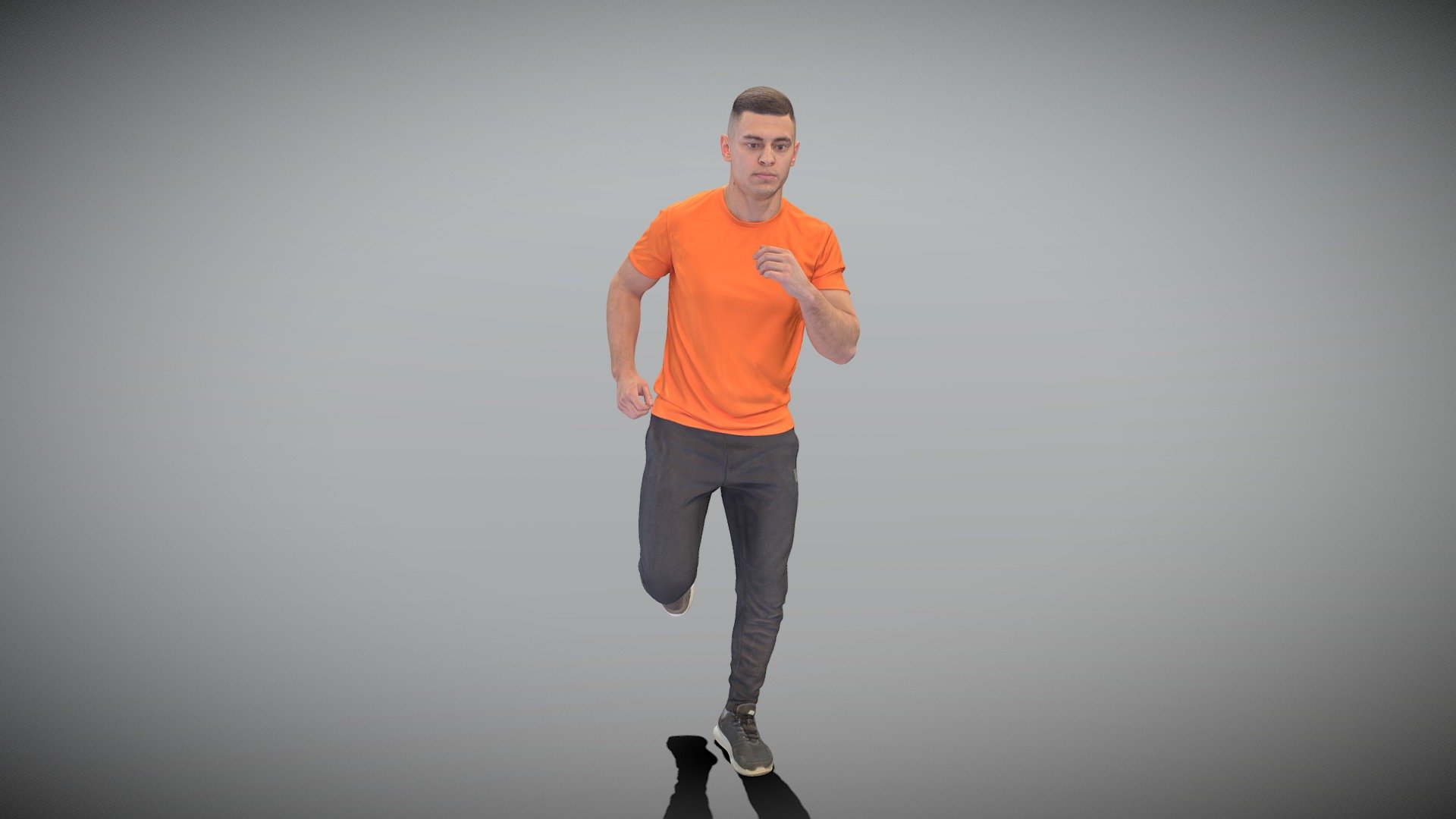 This is a true human size and detailed model of a sporty handsome young man of Caucasian appearance dressed in a sportswear. The model is captured in a casual pose to be perfectly matching to various architectural and product visualizations as a background, mid-sized or close-up character on a sport ground, jogging track, gym, park, VR/AR content, etc.

Technical specifications:




digital double 3d scan model

150k &amp; 30k triangles | double triangulated

high-poly model (.ztl tool with 5 subdivisions) clean and retopologized automatically via ZRemesher

sufficiently clean

PBR textures 8K resolution: Diffuse, Normal, Specular maps

non-overlapping UV map

no extra plugins are required for this model

Download package includes a Cinema 4D project file with Redshift shader, OBJ, FBX, STL files, which are applicable for 3ds Max, Maya, Unreal Engine, Unity, Blender, etc. All the textures you will find in the “Tex” folder, included into the main archive.

3D EVERYTHING

Stand with Ukraine! - Man in orange t-shirt running 435 - Buy Royalty Free 3D model by deep3dstudio 3d model